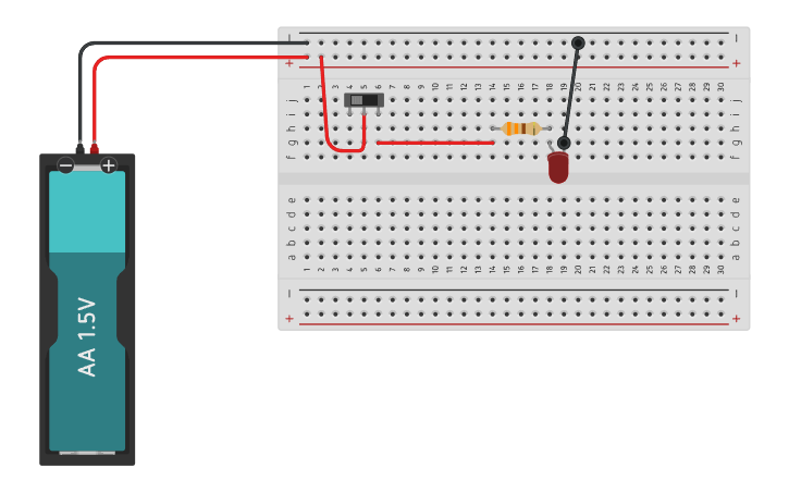 Circuit design Κύκλωμα με LED και slideswitch - Tinkercad