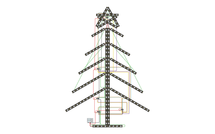 Circuit design Christmas Tree | Tinkercad
