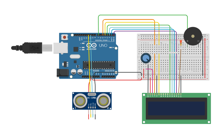 Circuit design Visitor Counter - Tinkercad