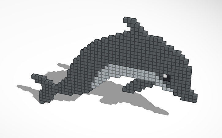 3D design Dolphin Pixel Art (Version 6.0) | Tinkercad