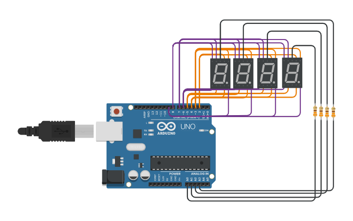 Circuit design Contatore con arduino Andrea Piazza - Tinkercad