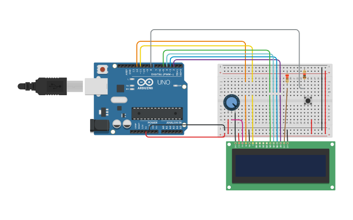 Circuit design Basic Arduino LCD - Tinkercad