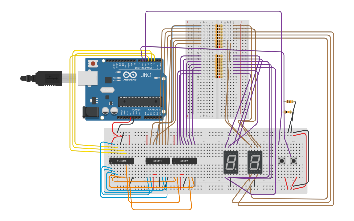 Circuit design Adjustable Countdown Timer - Tinkercad