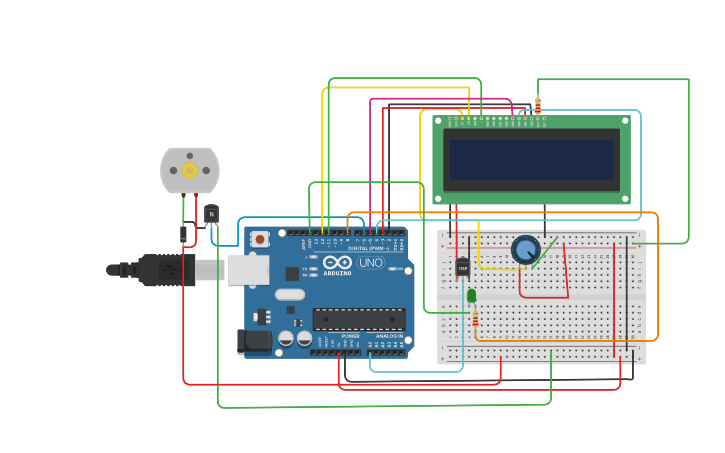 Circuit design Automatic Room Temperature Control - Arduino - Tinkercad