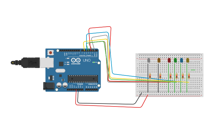Circuit design Proyecto Arduino Led - Tinkercad