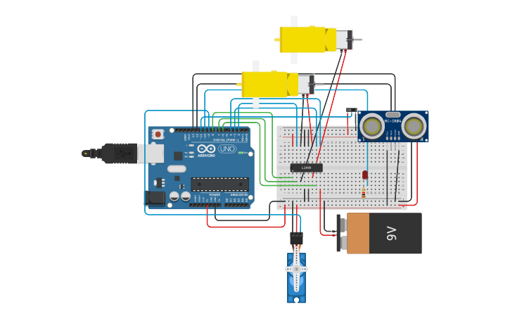 Circuit design Xavier Riera/10mo C/Robot Soccer | Tinkercad