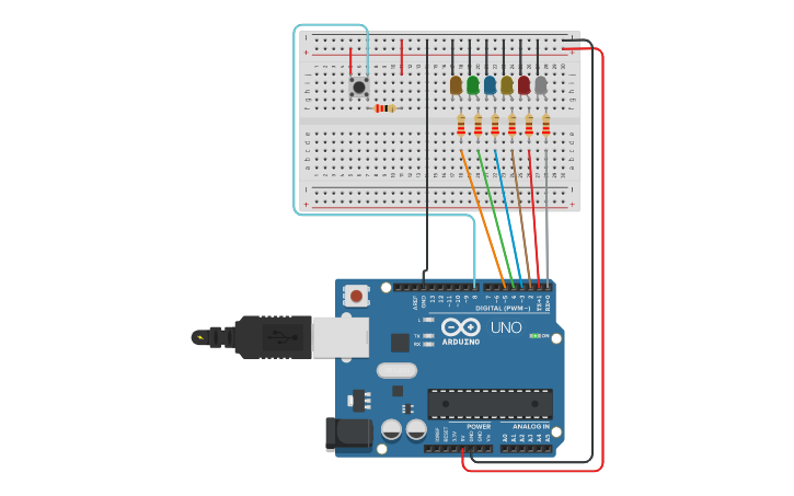 Circuit design Actv 03 - Pulsador | Tinkercad