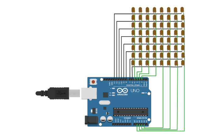 Circuit design 8x8 LED Matrix | Tinkercad
