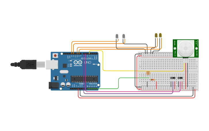 Circuit design Automatic Light - Tinkercad