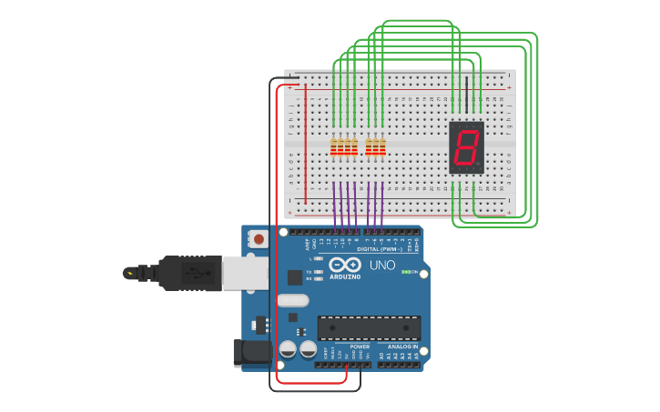 Circuit design Countdown Timer | Tinkercad