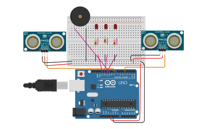 Circuit design Détecteur de présence - Tinkercad