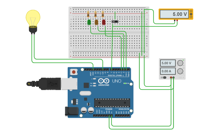 Circuit design SWITCH LED USING ARDUINO - Tinkercad