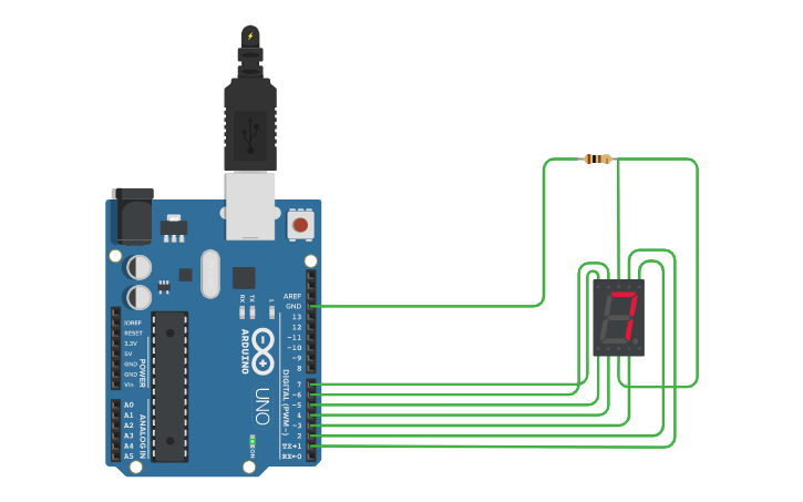 Circuit design 7-Segment Display with Arduino-Rasonabe-Einstein - Tinkercad