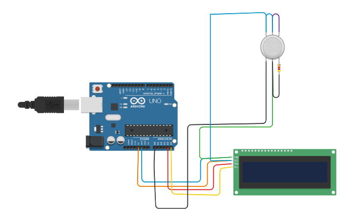 Circuit design Gas detector - Tinkercad