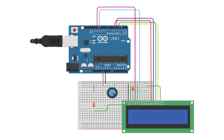 Circuit design Convertidor Analogico Digital ASCII - Tinkercad