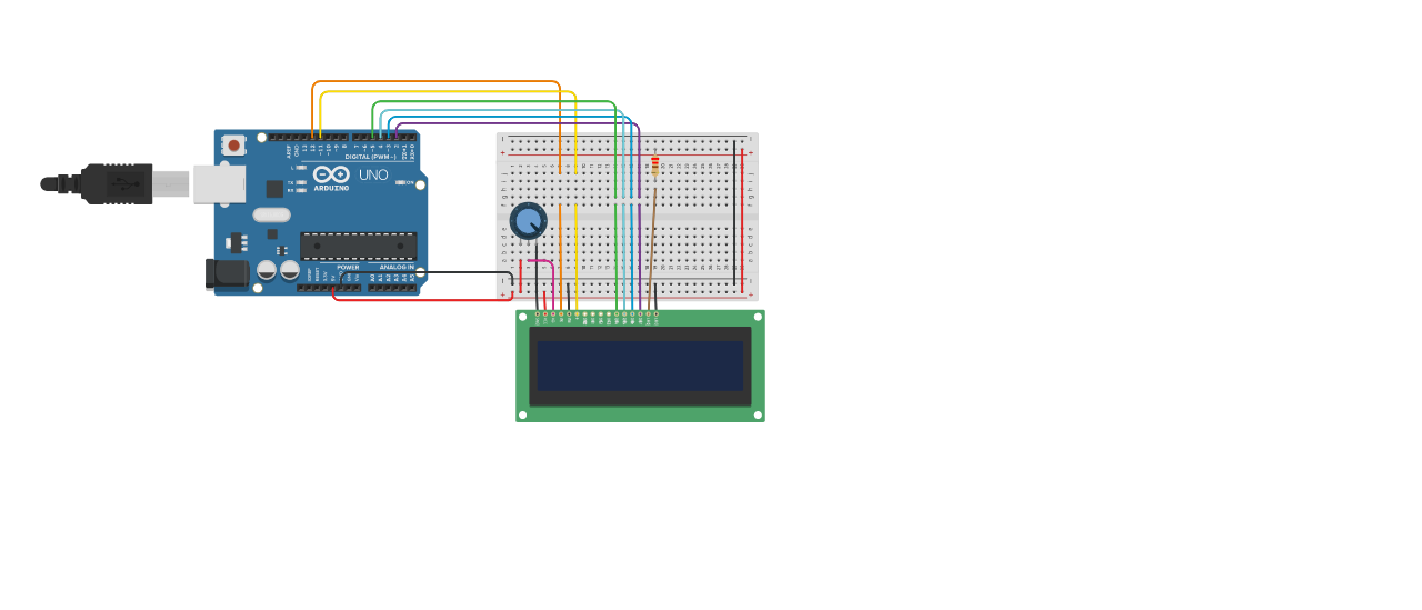 Circuit design LCD_arduino | Tinkercad