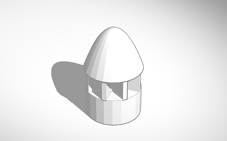 3D Design Model Rocket Nose Cone Tinkercad