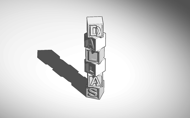 Dallas Block Letters 3D design Dallas Blocks - Tinkercad