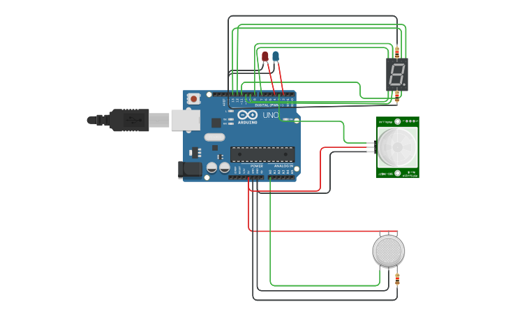 Circuit design 6-tajriba ishi | Tinkercad