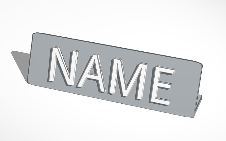 3D Design Desktop Name Plate Tinkercad