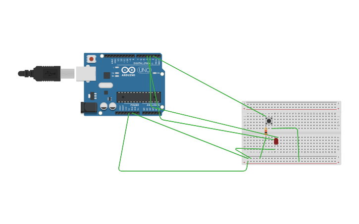 Circuit design Push Button ON\OFF | Tinkercad