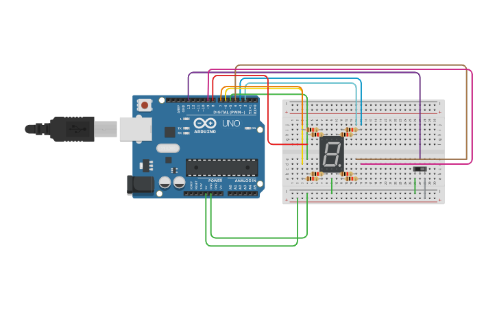 Circuit design 7 SEGMENT - Tinkercad