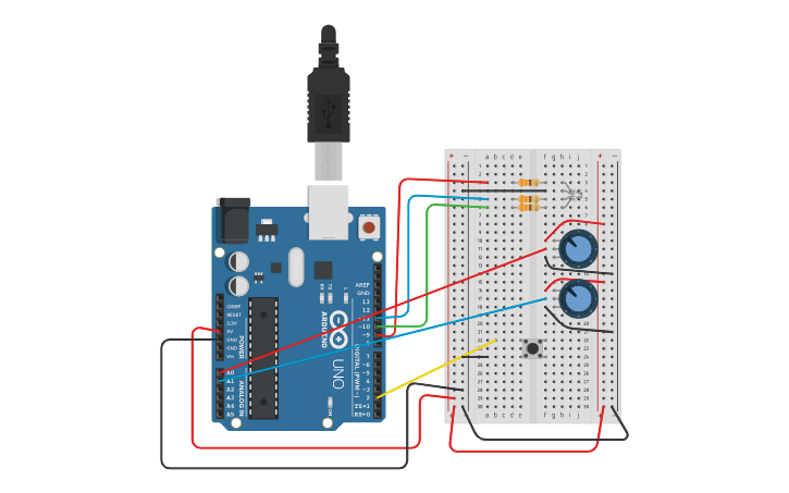 Circuit design RGB Joystick Project | Tinkercad