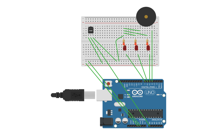 Circuit design Temperature Sensor - Tinkercad
