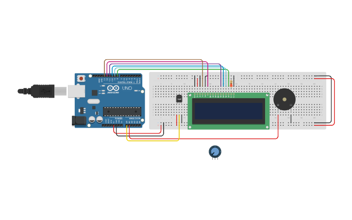 Circuit design Temperature Sensor - Tinkercad