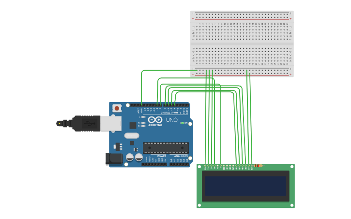 Circuit design LCD 1 - Tinkercad