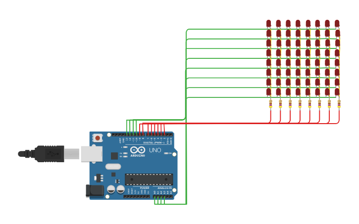 Circuit design Copy of 8x8 Dot Matrix - Tinkercad