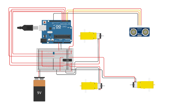 Circuit design 1) Correa transportadora - Tinkercad