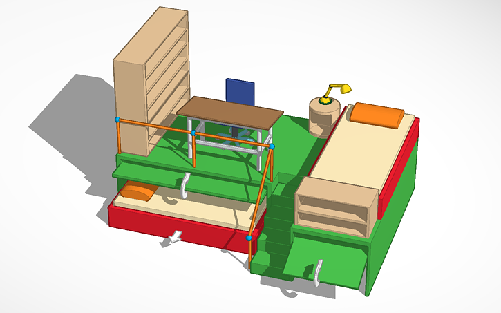 3D design Kids room 2 levels | Tinkercad