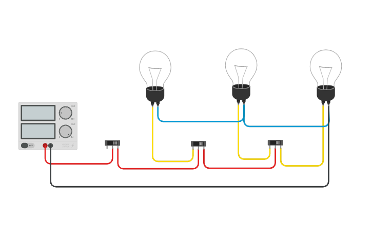 Circuit design Godown wiring - Tinkercad