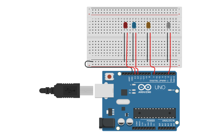 Circuit design LIGHTS - Tinkercad
