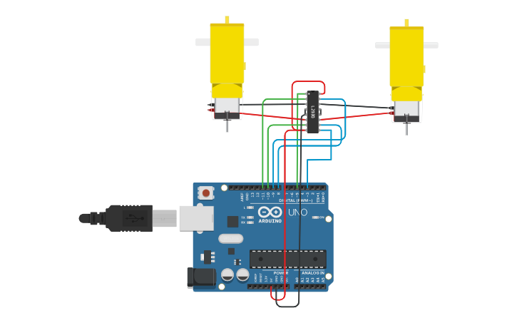 Circuit design Motor DC - Tinkercad