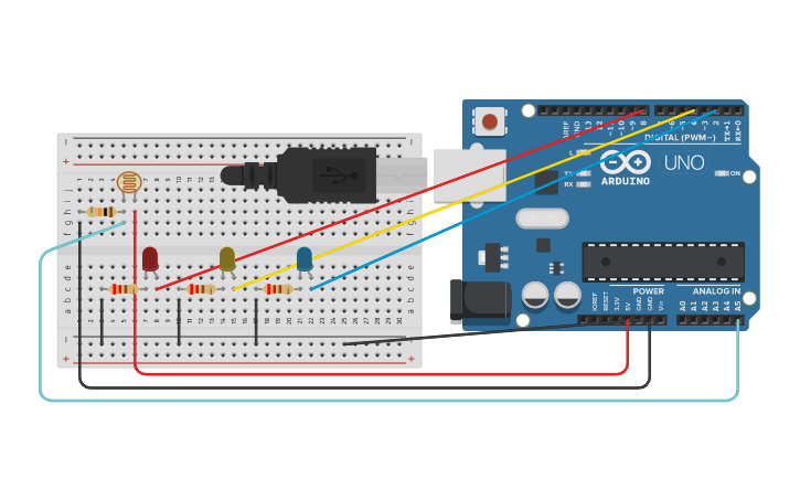 Circuit design Arduino LED Project 1 | Tinkercad
