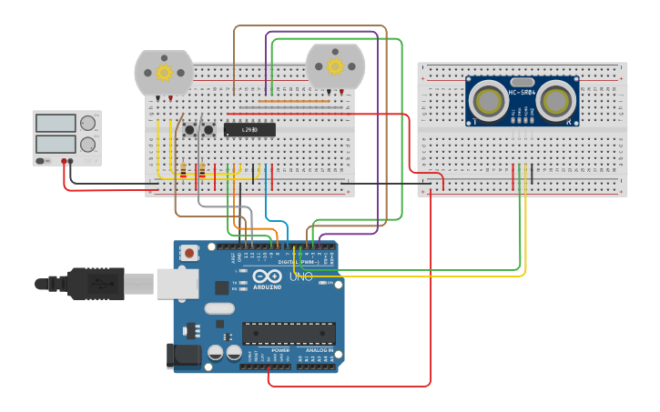 Circuit design PONTE H COM DOIS MOTORES E SENSORES E SENSOR DE ...