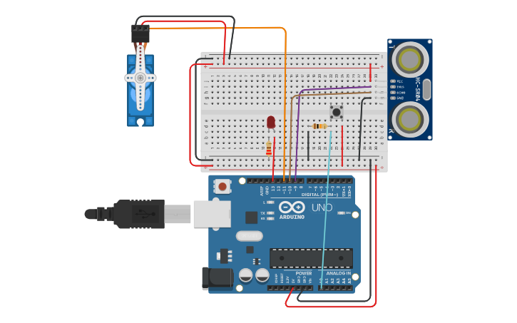 Circuit design Controllo automazione cancello - Tinkercad