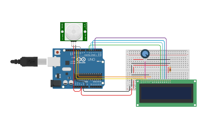 Circuit design PIR - Tinkercad