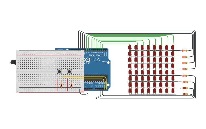 Circuit design Snake Game in 8x8 LED Matrix - Tinkercad