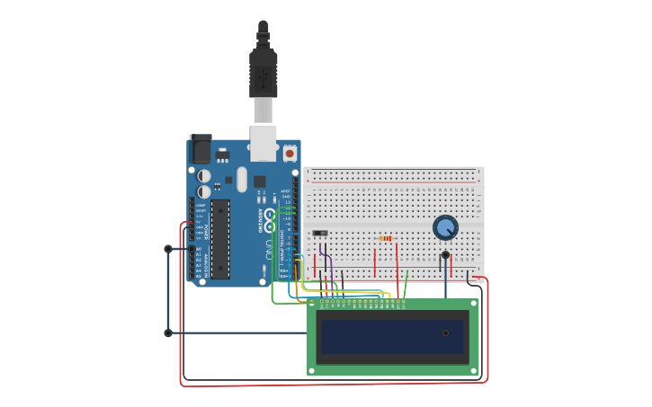 Circuit design Display- Potenciómetro | Tinkercad