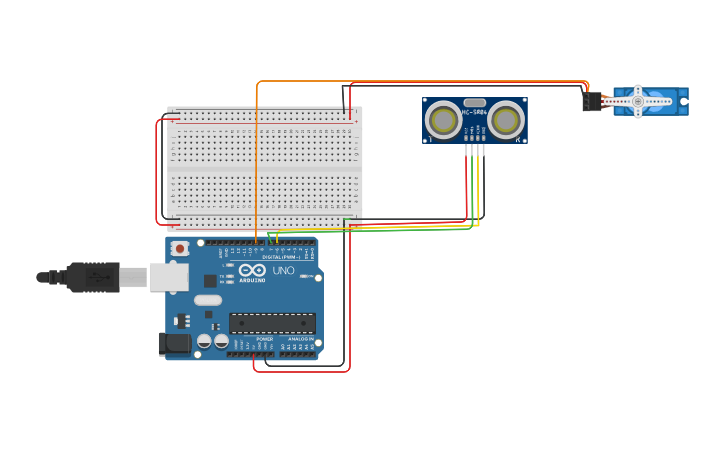 Circuit design Lixeira inteligente - Tinkercad