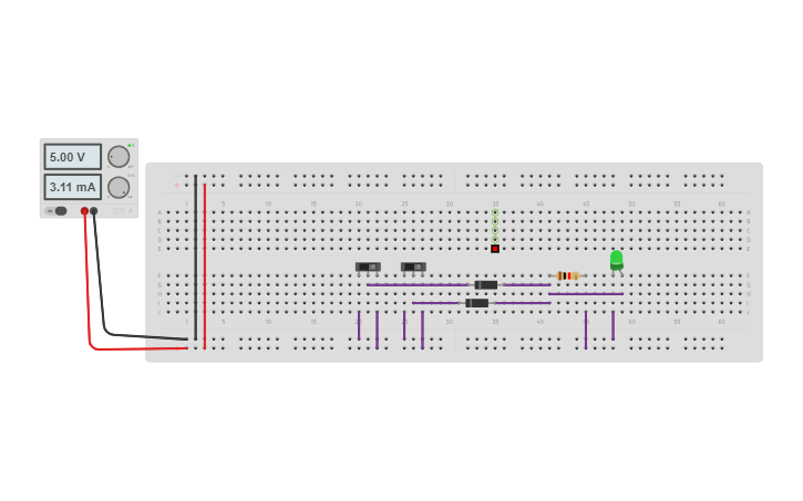 Circuit design AND gate using DRL - Tinkercad