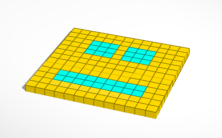 3D Design Geometry Dash Cube Pixel Art Tinkercad