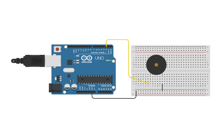 Circuit design Piezo - Tinkercad