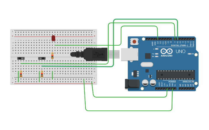 Circuit design OR operation using slide switch an LED | Tinkercad