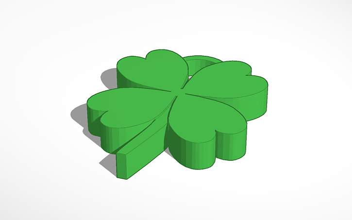 Clover Designcad 3D design Four-Leaf Clover - Tinkercad