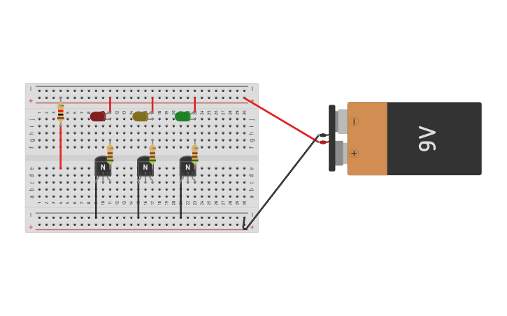 Circuit design Detector de Nivel de Agua - Tinkercad