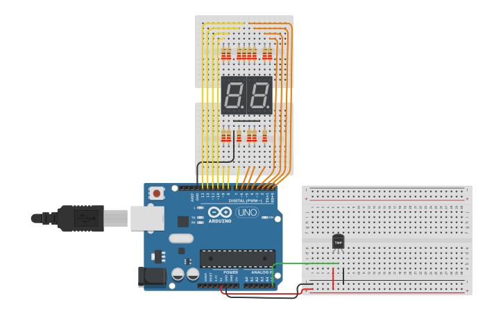 Circuit design 7seg_Thermometer_MülD | Tinkercad